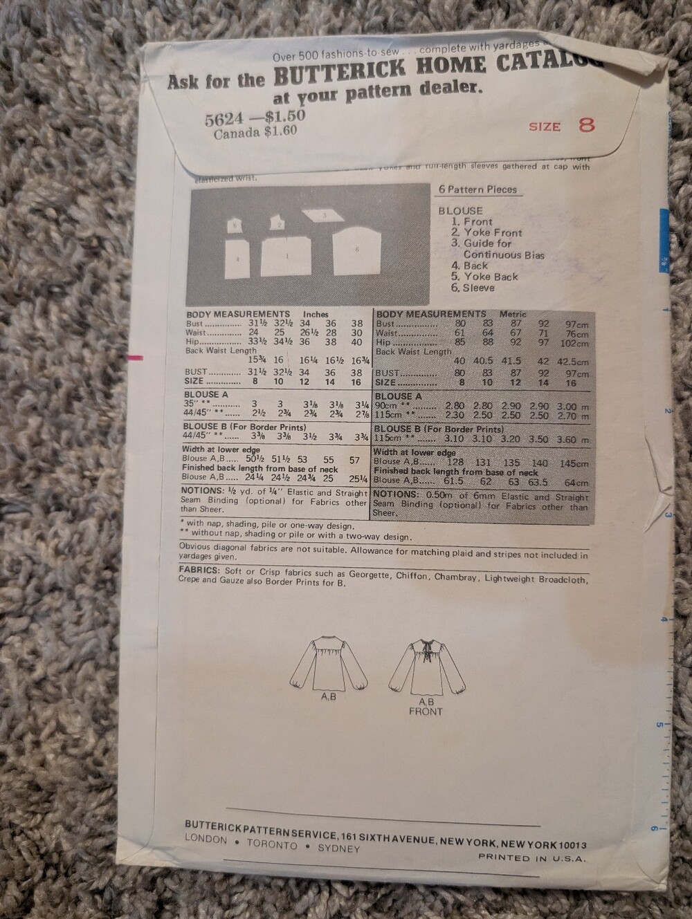 Vintage Butterick Pattern - Picture 2 of 3